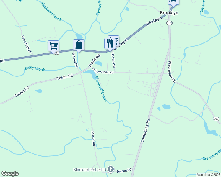 map of restaurants, bars, coffee shops, grocery stores, and more near 97 Fairgrounds Road in Brooklyn