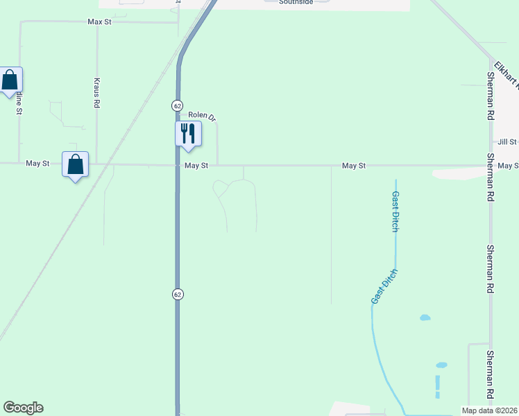 map of restaurants, bars, coffee shops, grocery stores, and more near 70073 Tiffany Drive in Edwardsburg