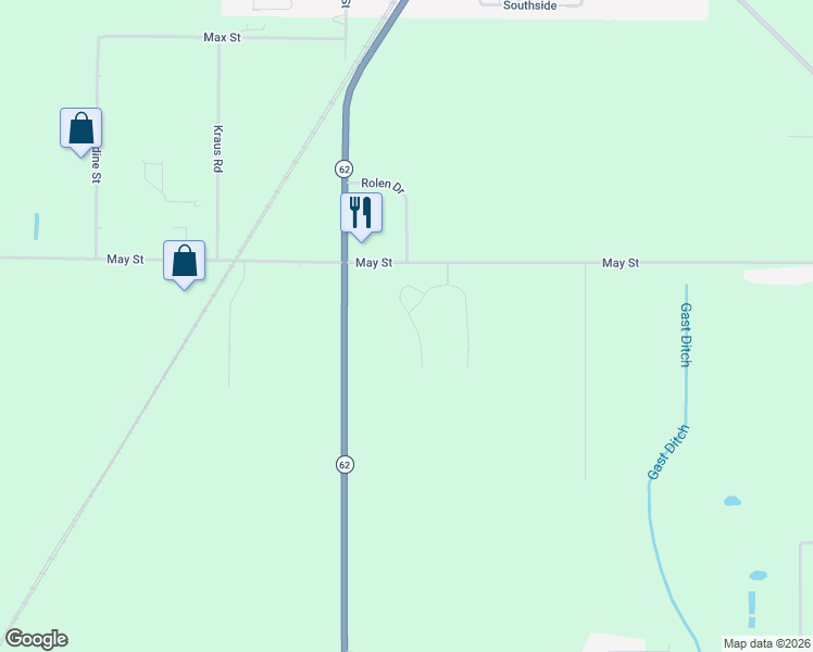 map of restaurants, bars, coffee shops, grocery stores, and more near 70163 Michigan 62 in Edwardsburg