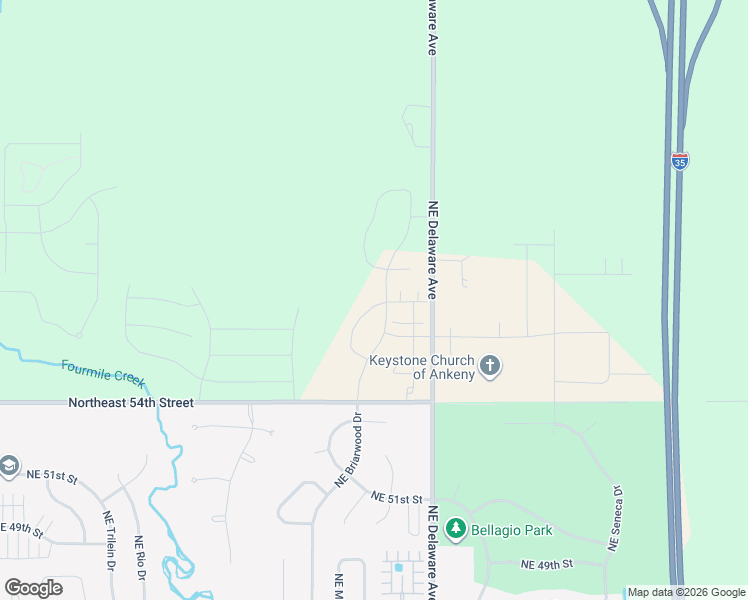 map of restaurants, bars, coffee shops, grocery stores, and more near 5618 Northeast Briarwood Drive in Ankeny