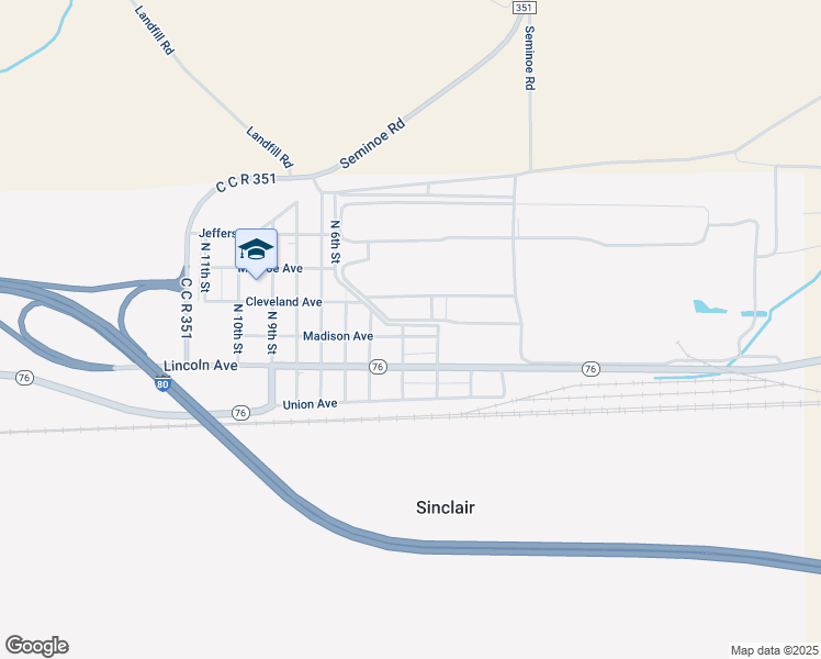 map of restaurants, bars, coffee shops, grocery stores, and more near 207 North 5th Street in Sinclair