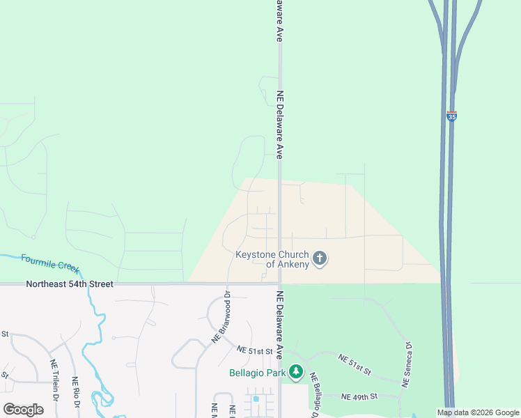 map of restaurants, bars, coffee shops, grocery stores, and more near 1010 Northeast 57th Lane in Ankeny