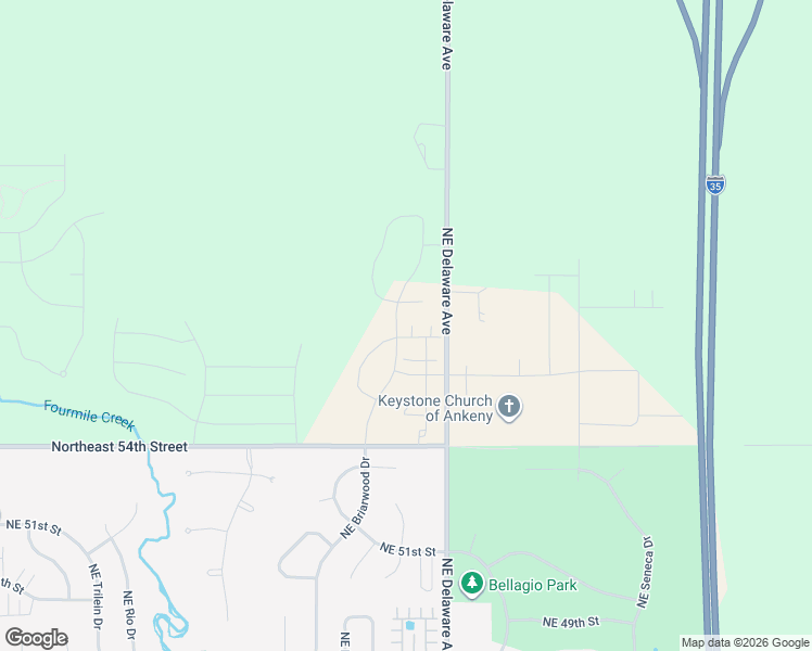 map of restaurants, bars, coffee shops, grocery stores, and more near 5718 Northeast Dawson Lane in Ankeny
