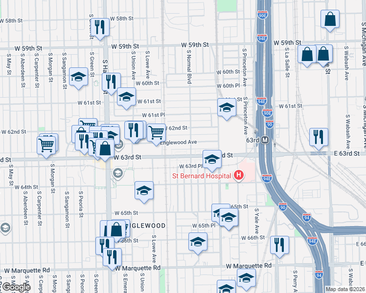 map of restaurants, bars, coffee shops, grocery stores, and more near in Chicago