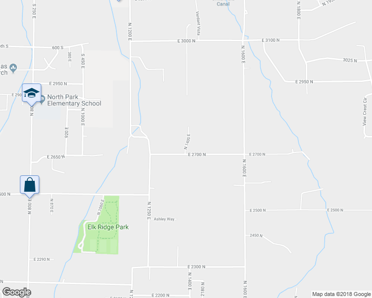 map of restaurants, bars, coffee shops, grocery stores, and more near 2712 North 1400 East in North Logan