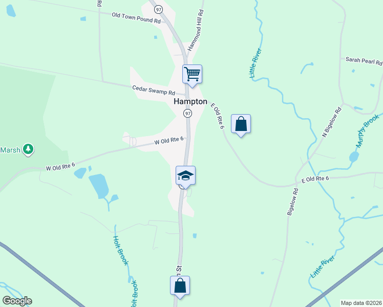 map of restaurants, bars, coffee shops, grocery stores, and more near 198 Main Street in Hampton