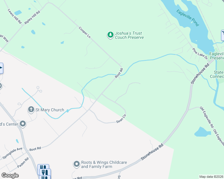 map of restaurants, bars, coffee shops, grocery stores, and more near 498 Root Road in Coventry