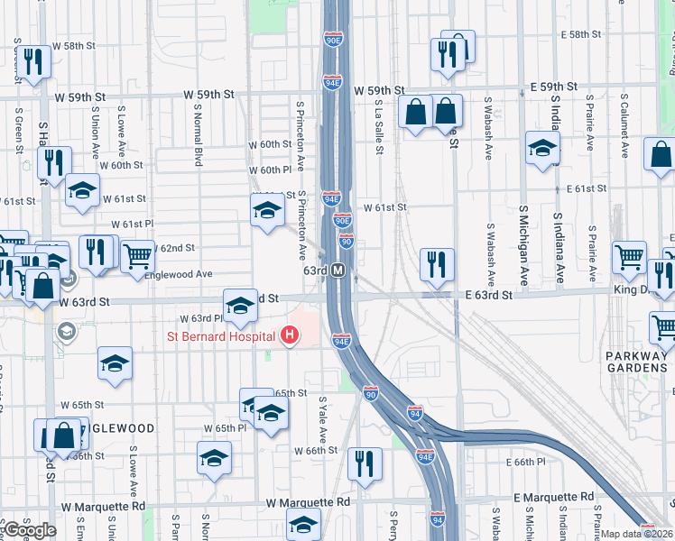 map of restaurants, bars, coffee shops, grocery stores, and more near in Chicago