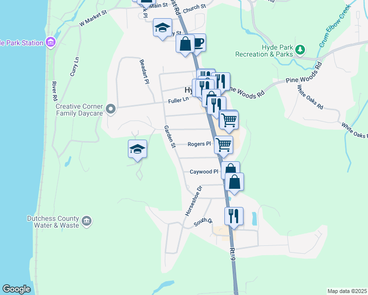 map of restaurants, bars, coffee shops, grocery stores, and more near 20 Rogers Pl in Hyde Park