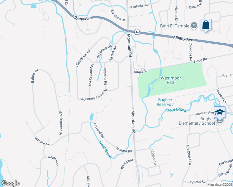 map of restaurants, bars, coffee shops, grocery stores, and more near 31 Mountain Farms Road in West Hartford