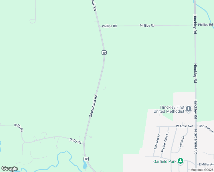 map of restaurants, bars, coffee shops, grocery stores, and more near 10256 Somonauk Road in Hinckley