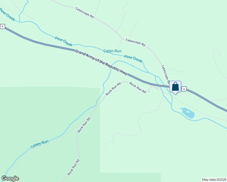 map of restaurants, bars, coffee shops, grocery stores, and more near 2878 Rock Run Road in Ulysses