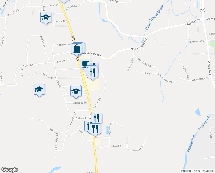 map of restaurants, bars, coffee shops, grocery stores, and more near 21 Van Dam Road in Hyde Park
