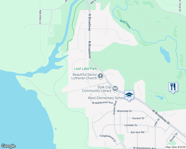 map of restaurants, bars, coffee shops, grocery stores, and more near 1716 Falcon Drive in Polk City