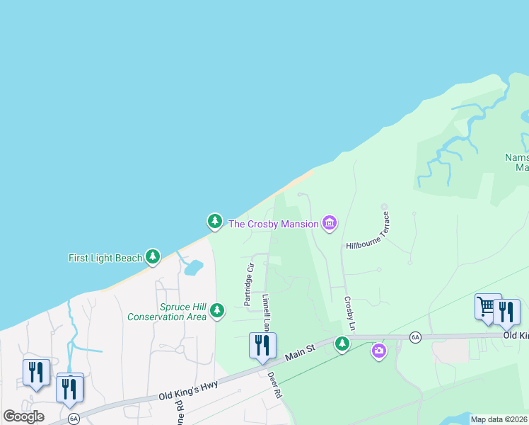 map of restaurants, bars, coffee shops, grocery stores, and more near 23 Linger Longer Cartway in Brewster