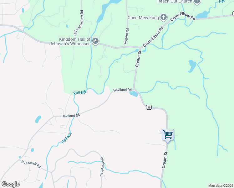 map of restaurants, bars, coffee shops, grocery stores, and more near 196 Haviland Road in Poughkeepsie