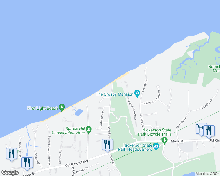 map of restaurants, bars, coffee shops, grocery stores, and more near 198-298 Linnell Landing Rd in Brewster