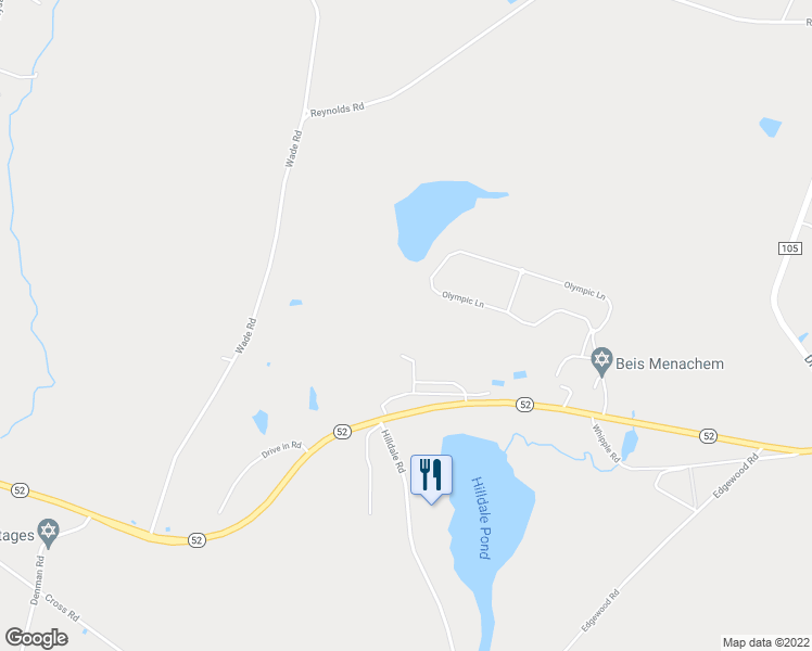 map of restaurants, bars, coffee shops, grocery stores, and more near 8 Andover Lane in Liberty