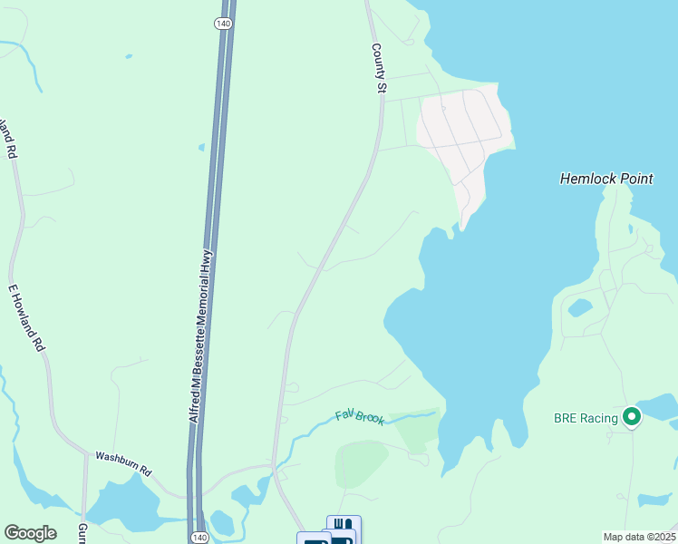map of restaurants, bars, coffee shops, grocery stores, and more near 49 Point of Pines Road in Freetown