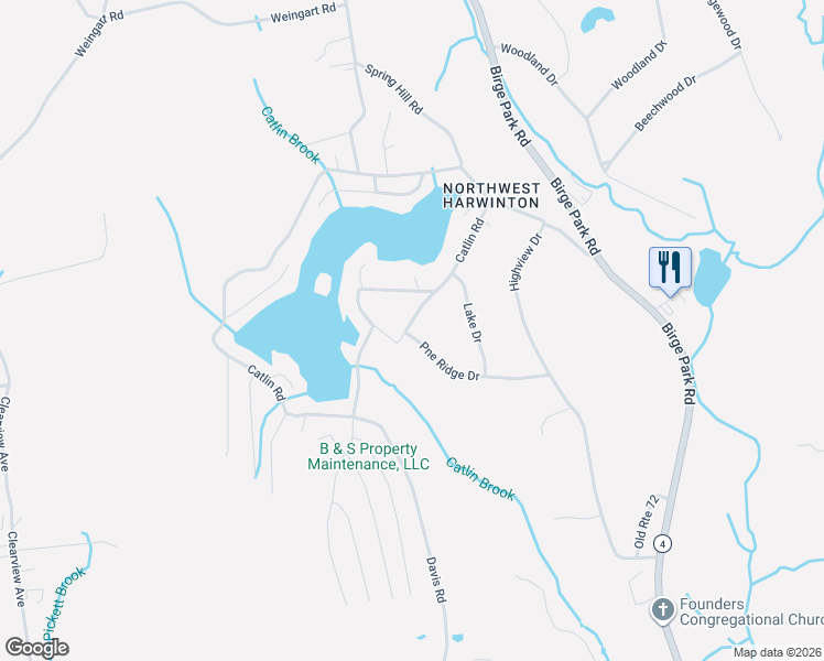map of restaurants, bars, coffee shops, grocery stores, and more near 64 Pineridge Road in Harwinton