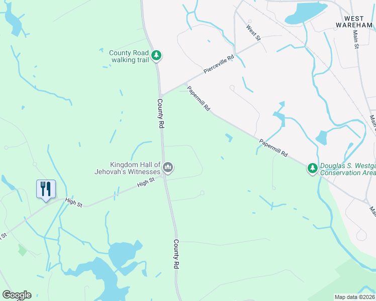 map of restaurants, bars, coffee shops, grocery stores, and more near 14 Bethel Way in Wareham