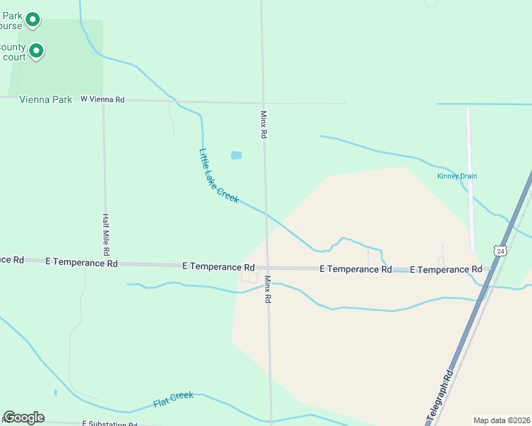 map of restaurants, bars, coffee shops, grocery stores, and more near 9160 Minx Road in Temperance