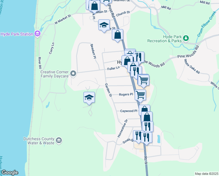 map of restaurants, bars, coffee shops, grocery stores, and more near 31 Garden Street in Hyde Park