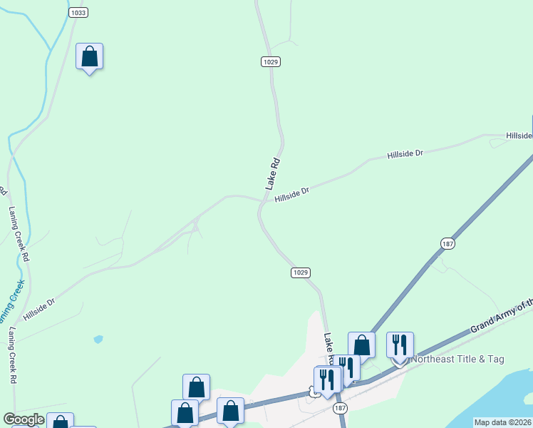 map of restaurants, bars, coffee shops, grocery stores, and more near 5th Ave in Towanda