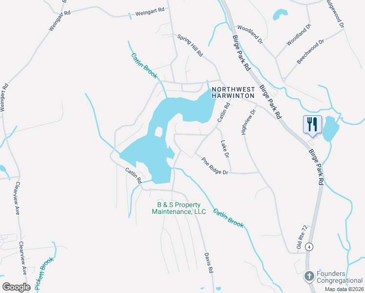 map of restaurants, bars, coffee shops, grocery stores, and more near 52 Catlin Road in Harwinton