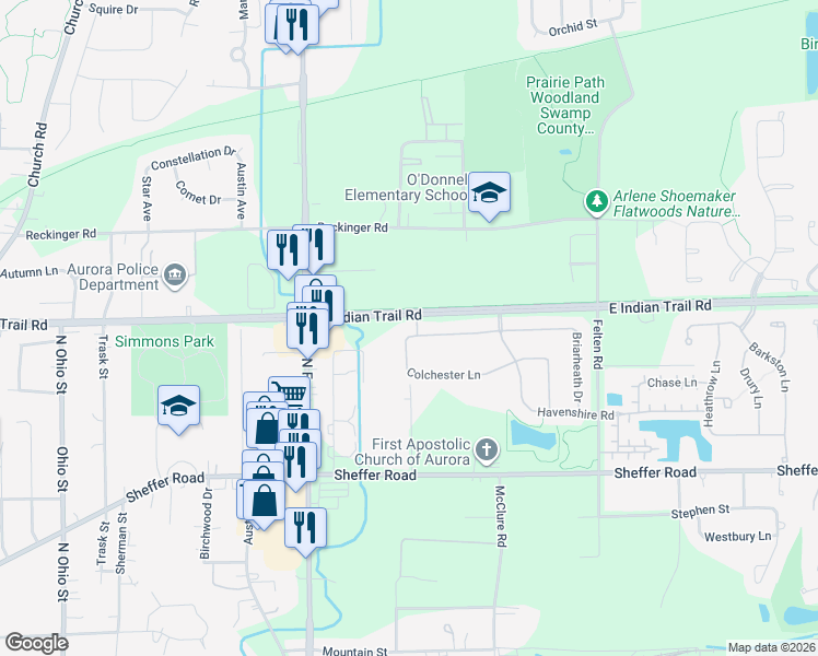 map of restaurants, bars, coffee shops, grocery stores, and more near in 