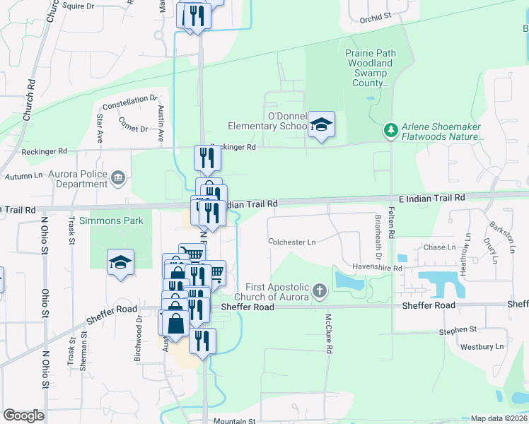 map of restaurants, bars, coffee shops, grocery stores, and more near in 
