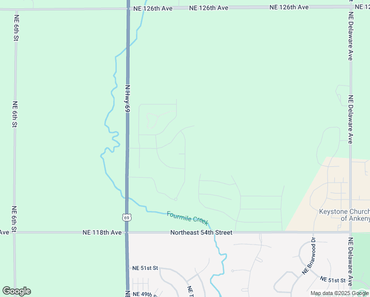 map of restaurants, bars, coffee shops, grocery stores, and more near NE Sherman Drive in Ankeny