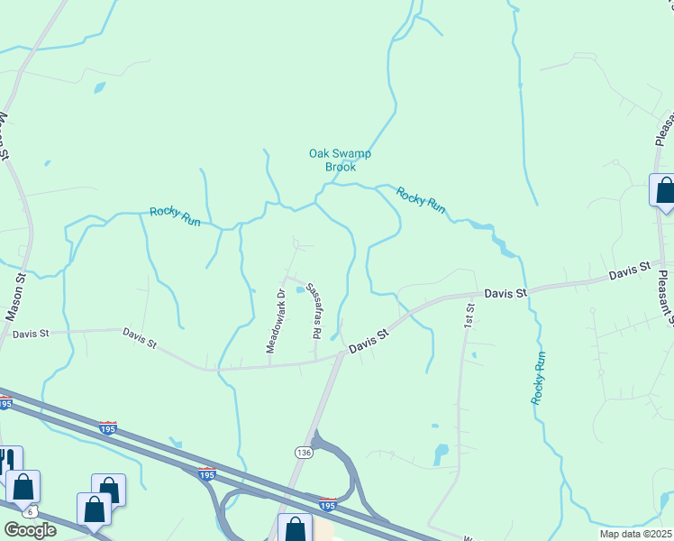 map of restaurants, bars, coffee shops, grocery stores, and more near 1-99 Sassafras Road in Rehoboth