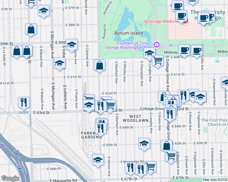 map of restaurants, bars, coffee shops, grocery stores, and more near in Chicago