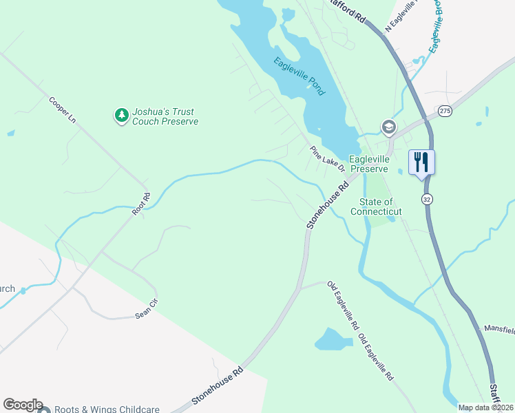 map of restaurants, bars, coffee shops, grocery stores, and more near 55 Whites Hill Road in Coventry
