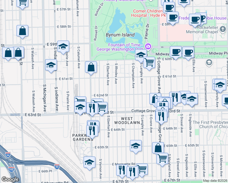 map of restaurants, bars, coffee shops, grocery stores, and more near in Chicago
