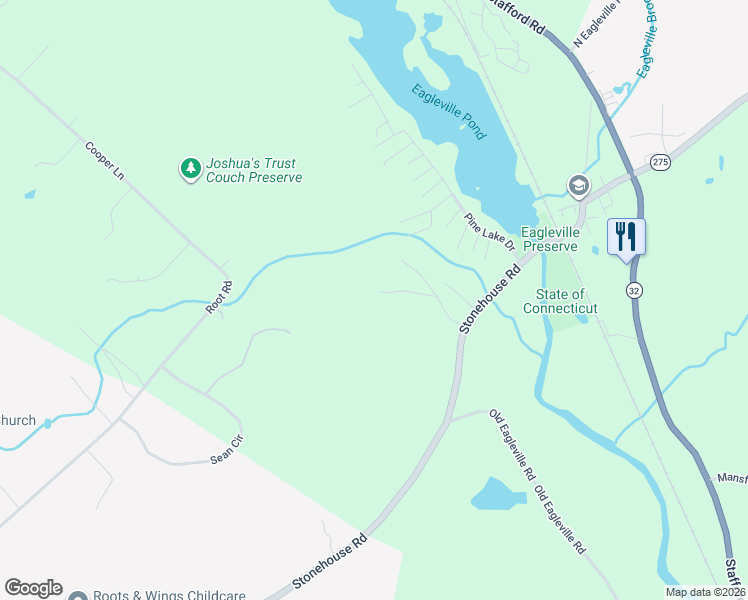 map of restaurants, bars, coffee shops, grocery stores, and more near 55 Whites Hill Road in Coventry