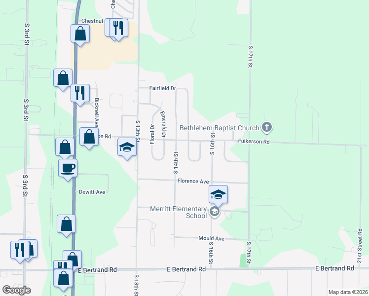 map of restaurants, bars, coffee shops, grocery stores, and more near 2408 Westfield Drive in Niles