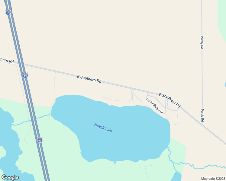 map of restaurants, bars, coffee shops, grocery stores, and more near 511 East Southern Road in Coldwater