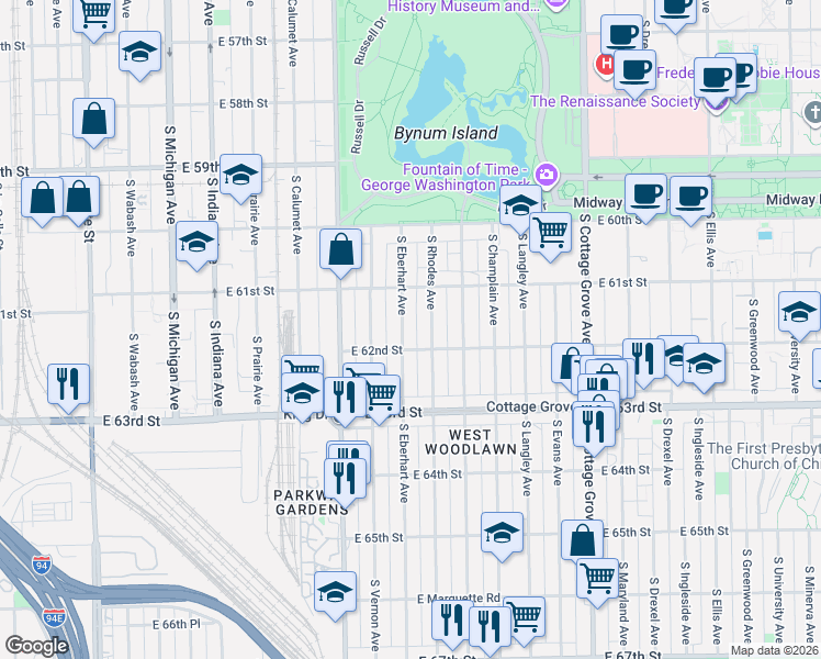 map of restaurants, bars, coffee shops, grocery stores, and more near in Chicago