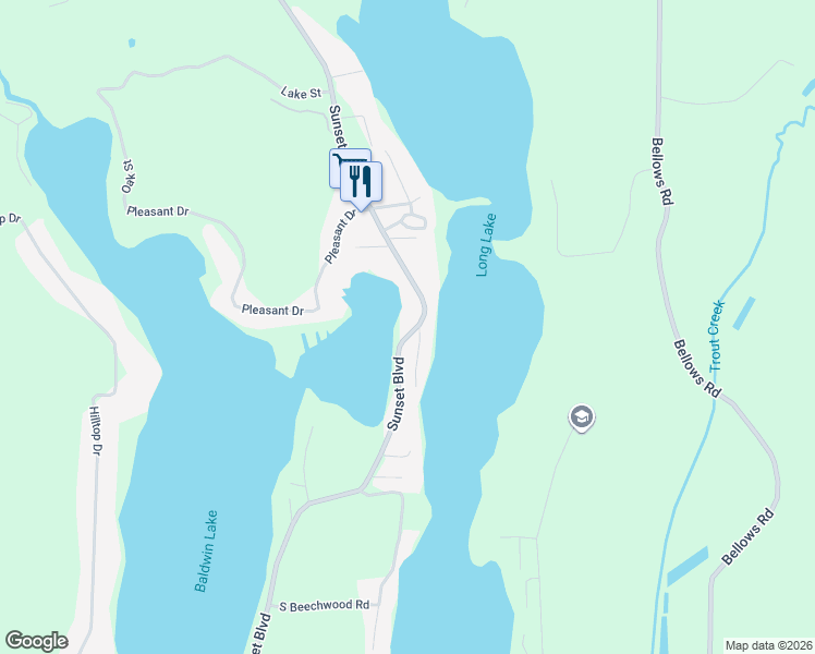 map of restaurants, bars, coffee shops, grocery stores, and more near 69820 Sunset Boulevard in Union