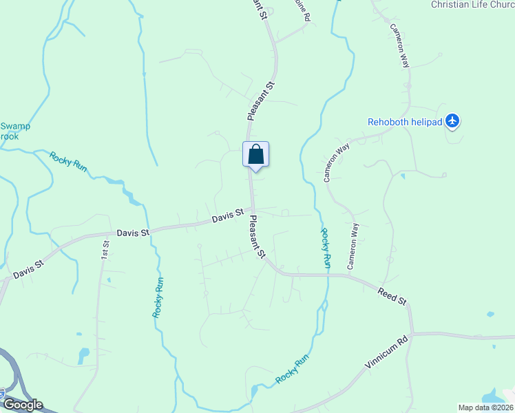 map of restaurants, bars, coffee shops, grocery stores, and more near 195 Pleasant Street in Rehoboth