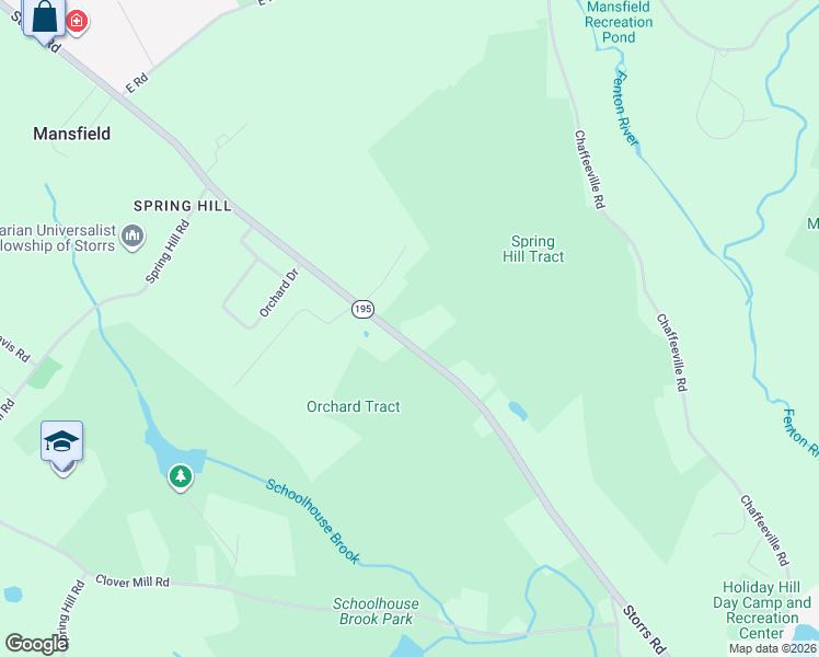 map of restaurants, bars, coffee shops, grocery stores, and more near 844 Storrs Road in Mansfield