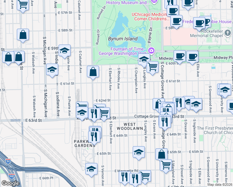 map of restaurants, bars, coffee shops, grocery stores, and more near in Chicago