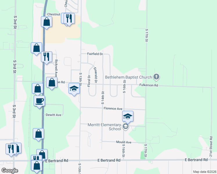 map of restaurants, bars, coffee shops, grocery stores, and more near 2408 Westfield Drive in Niles