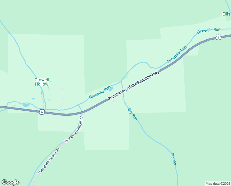 map of restaurants, bars, coffee shops, grocery stores, and more near 5080 Rt 6 West in Ulysses