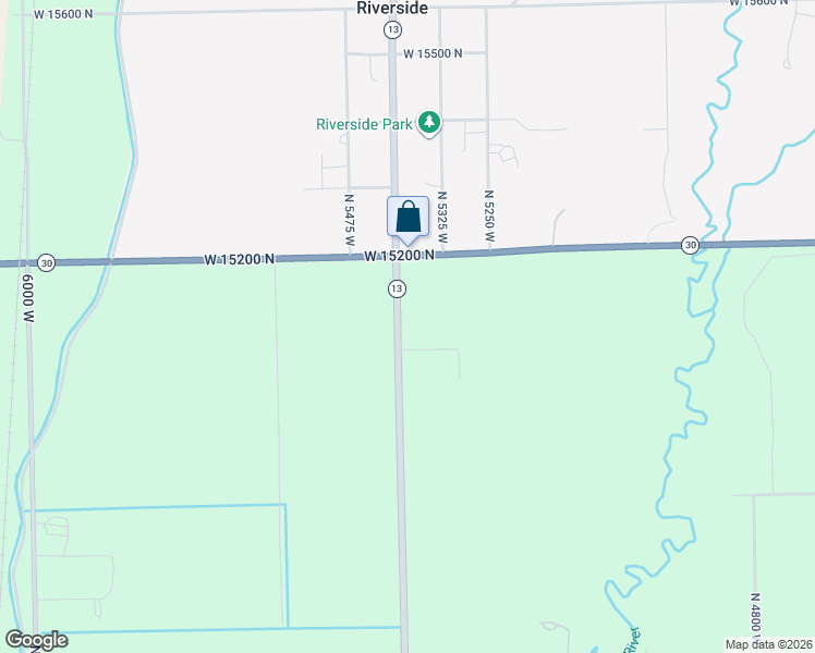 map of restaurants, bars, coffee shops, grocery stores, and more near 5350 West 15050 North in Riverside