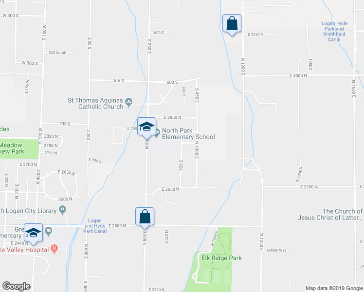 map of restaurants, bars, coffee shops, grocery stores, and more near 2842 920 East in North Logan