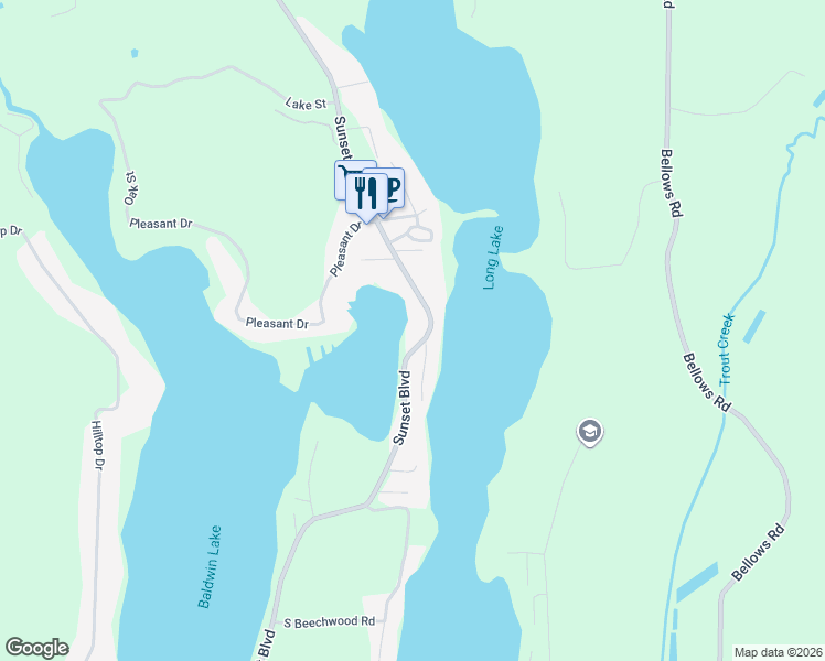 map of restaurants, bars, coffee shops, grocery stores, and more near 69820 Sunset Boulevard in Union