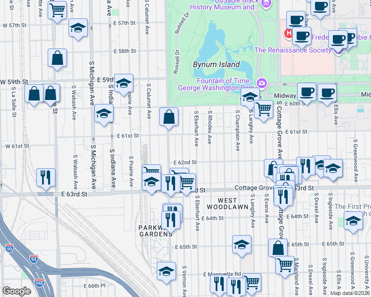 map of restaurants, bars, coffee shops, grocery stores, and more near in Chicago